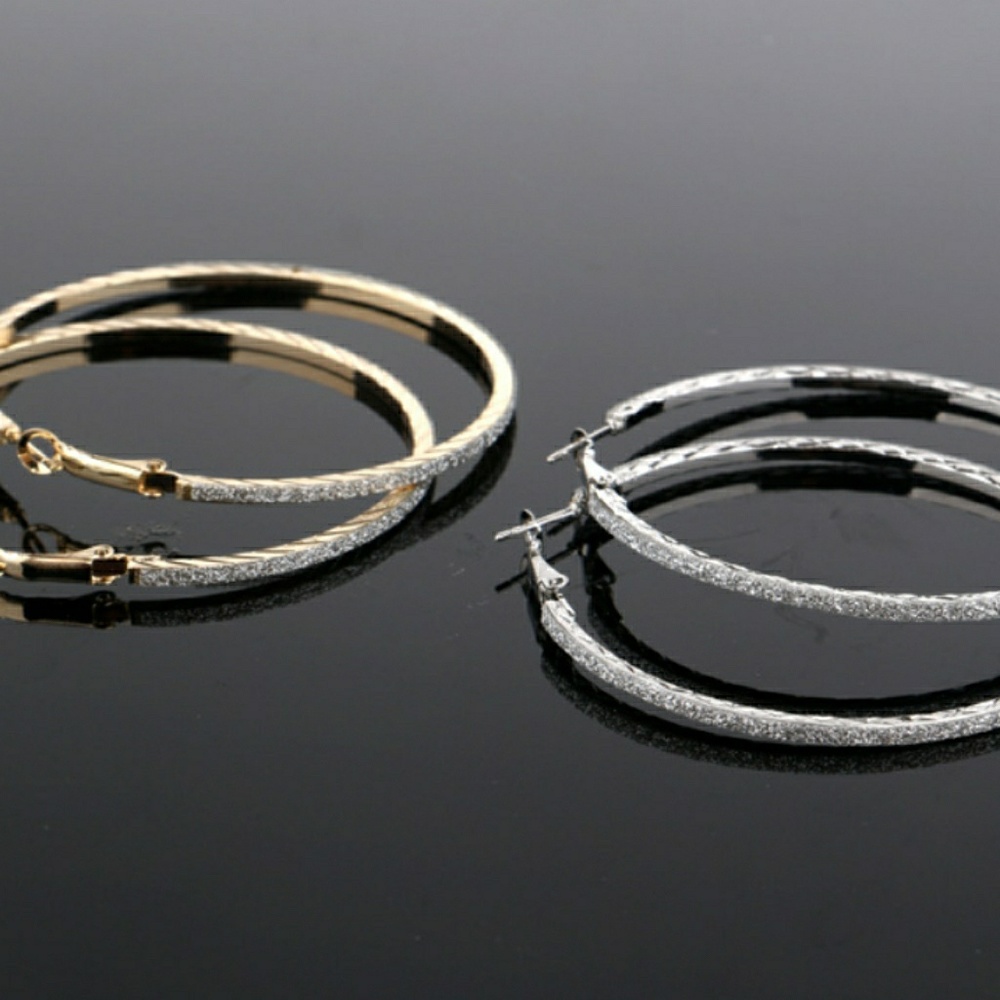 Gold & Silver Color Big Hoops